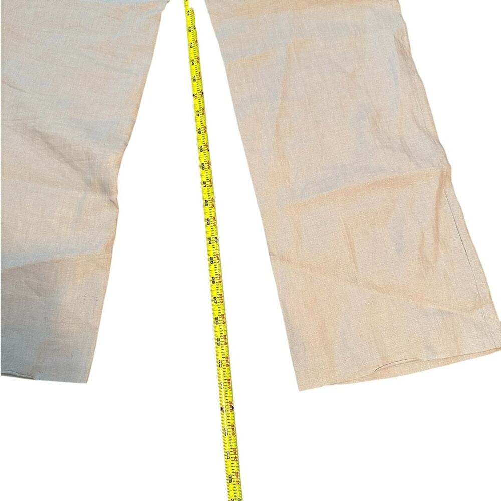 Brooks Brothers Beige Caroline Fit Wide leg Linen Pants EUC - Picture 6 of 12